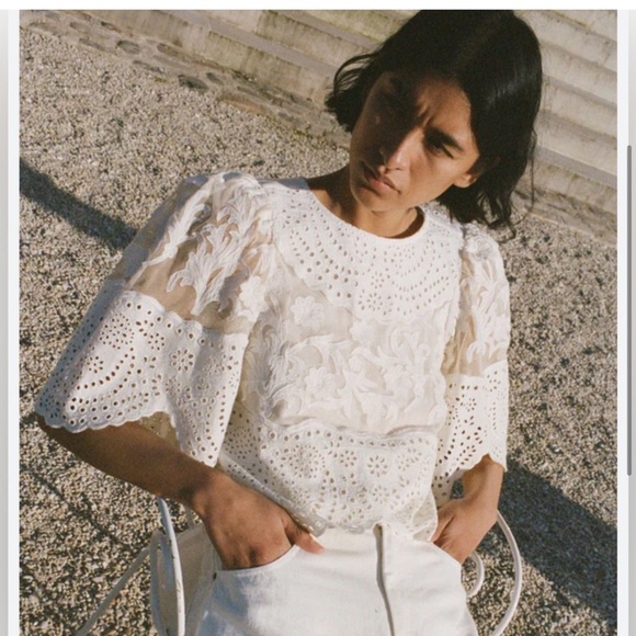 Sea New York White Lace top sz S - Picture 4 of 8